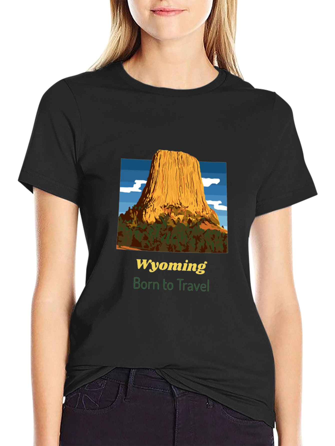 Wyoming Travel T-Shirt - Born to Travel Tee