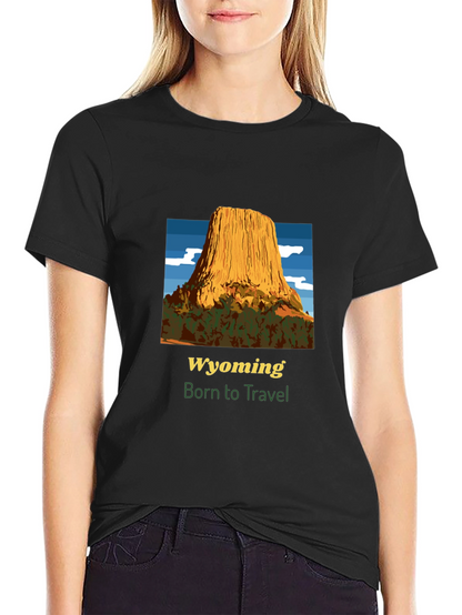 Wyoming Travel T-Shirt - Born to Travel Tee