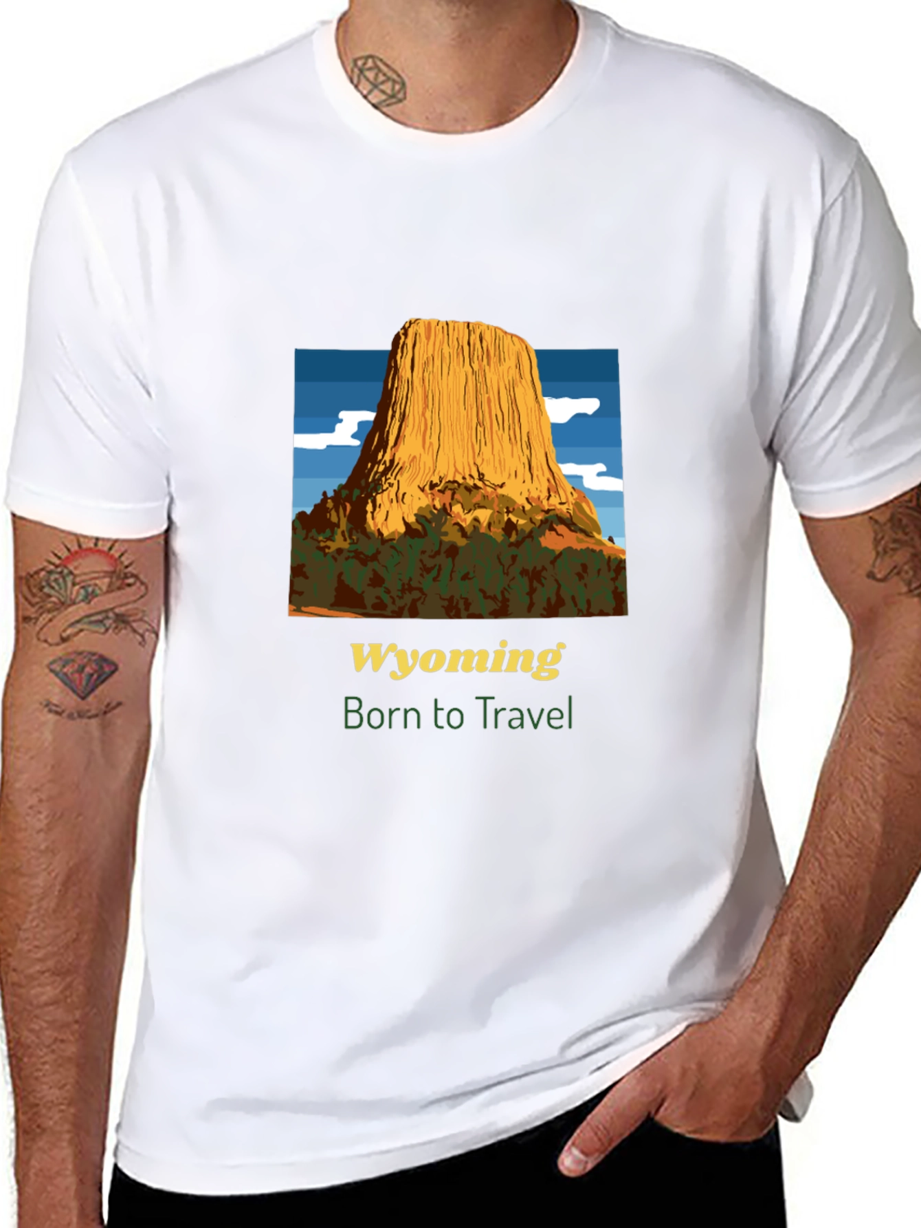 Wyoming Travel T-Shirt - Born to Travel Tee