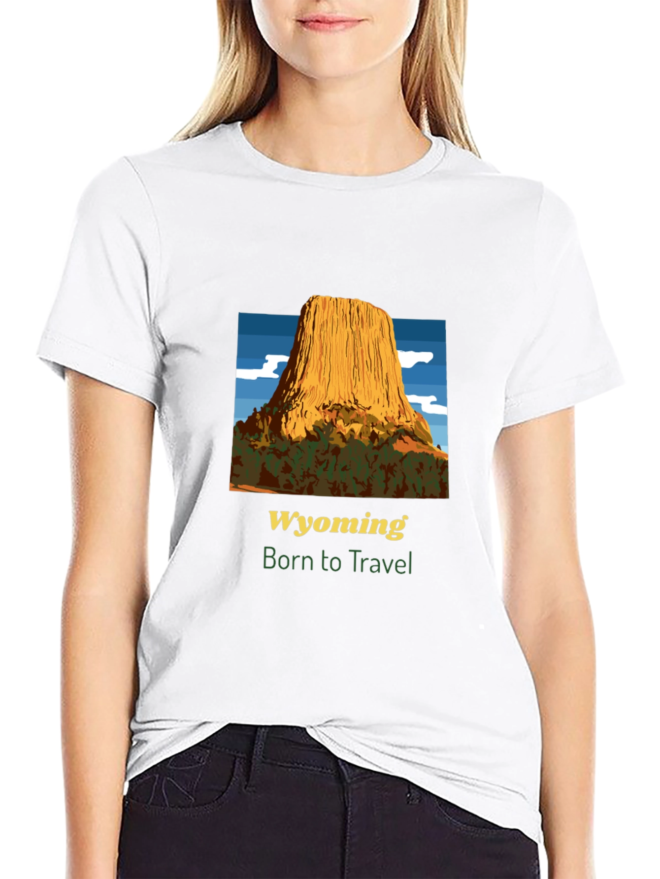 Wyoming Travel T-Shirt - Born to Travel Tee