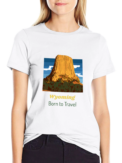 Wyoming Travel T-Shirt - Born to Travel Tee