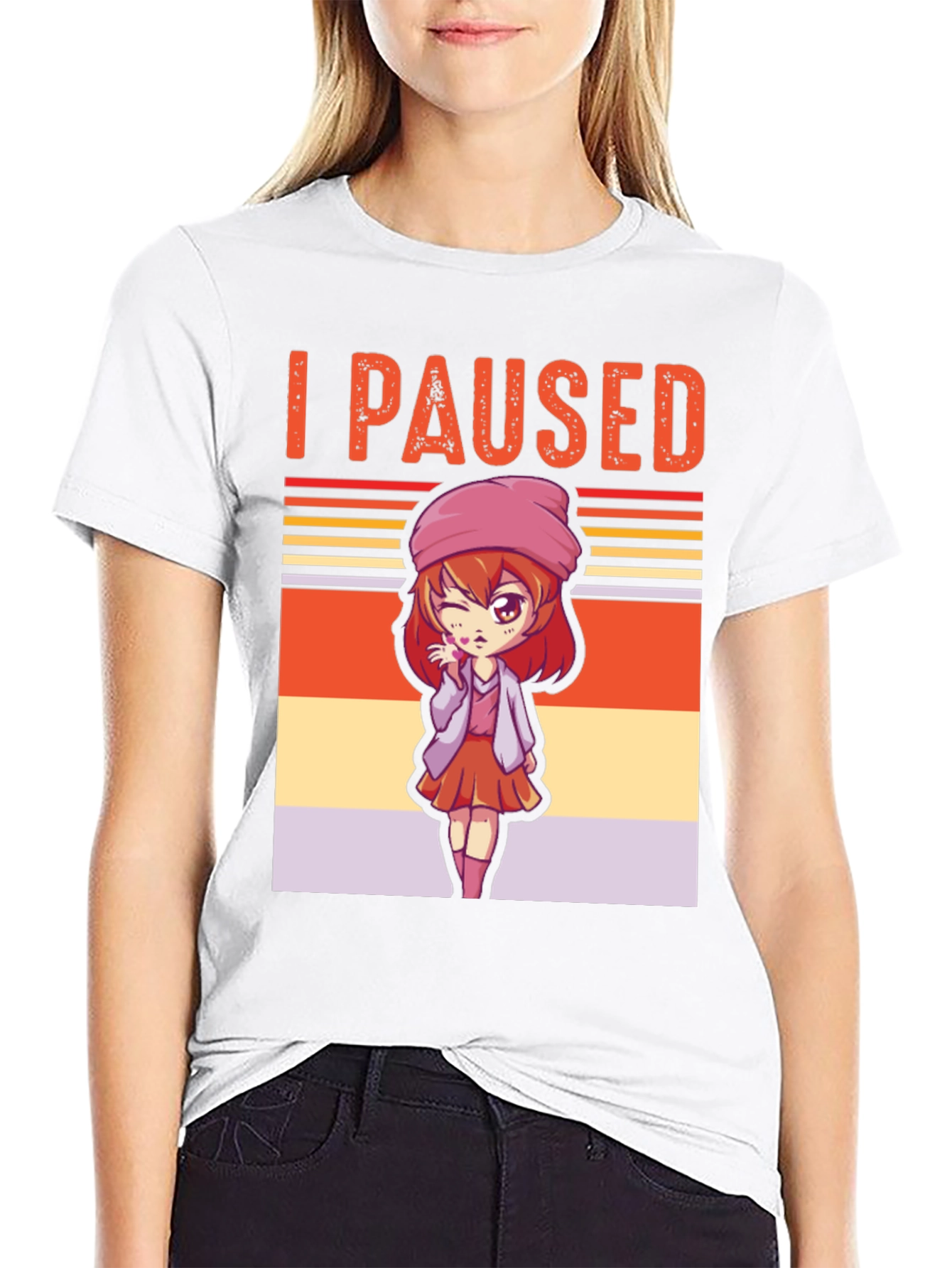 I Paused My Game Anime Girl T-Shirt