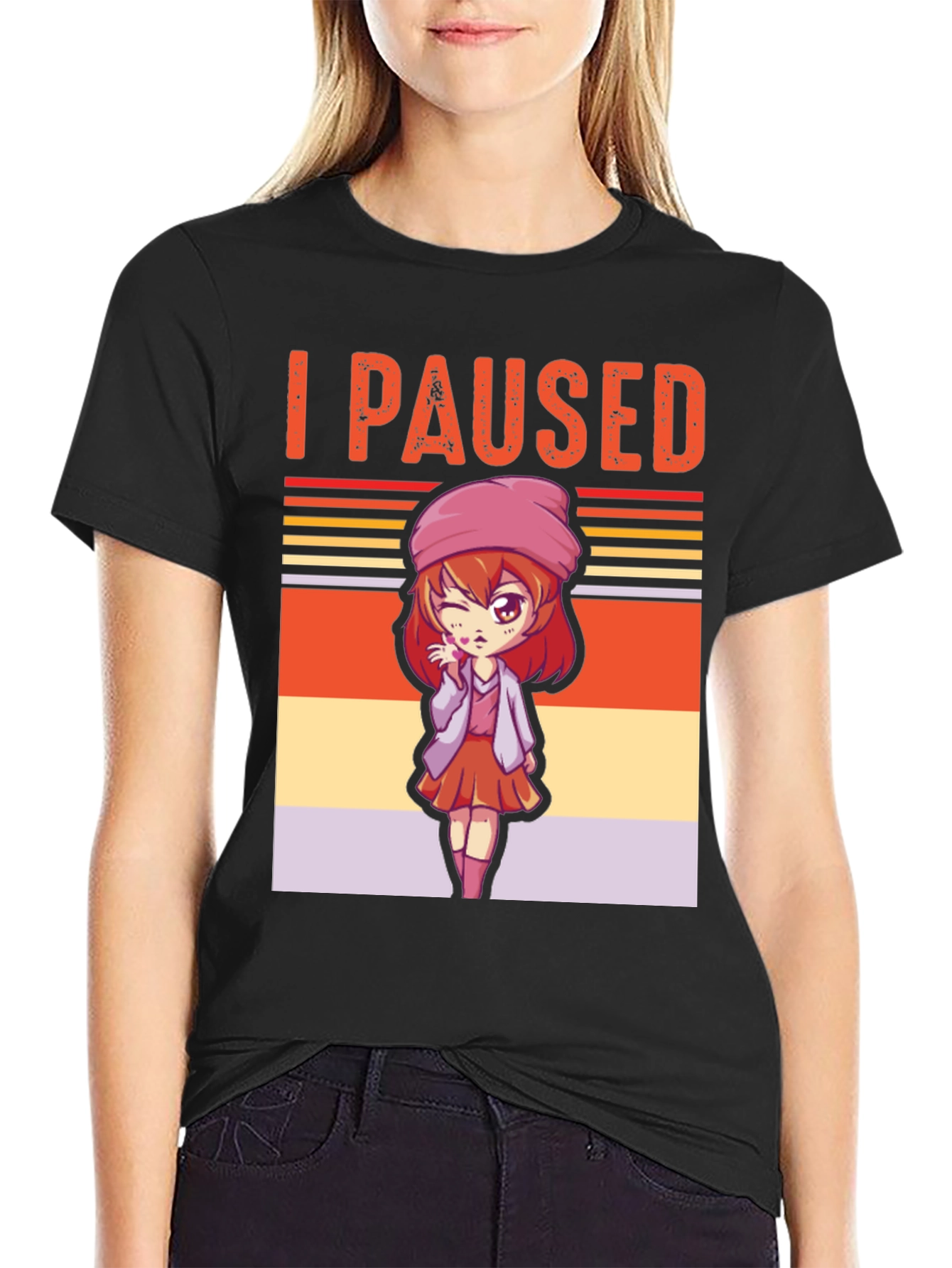 I Paused My Game Anime Girl T-Shirt