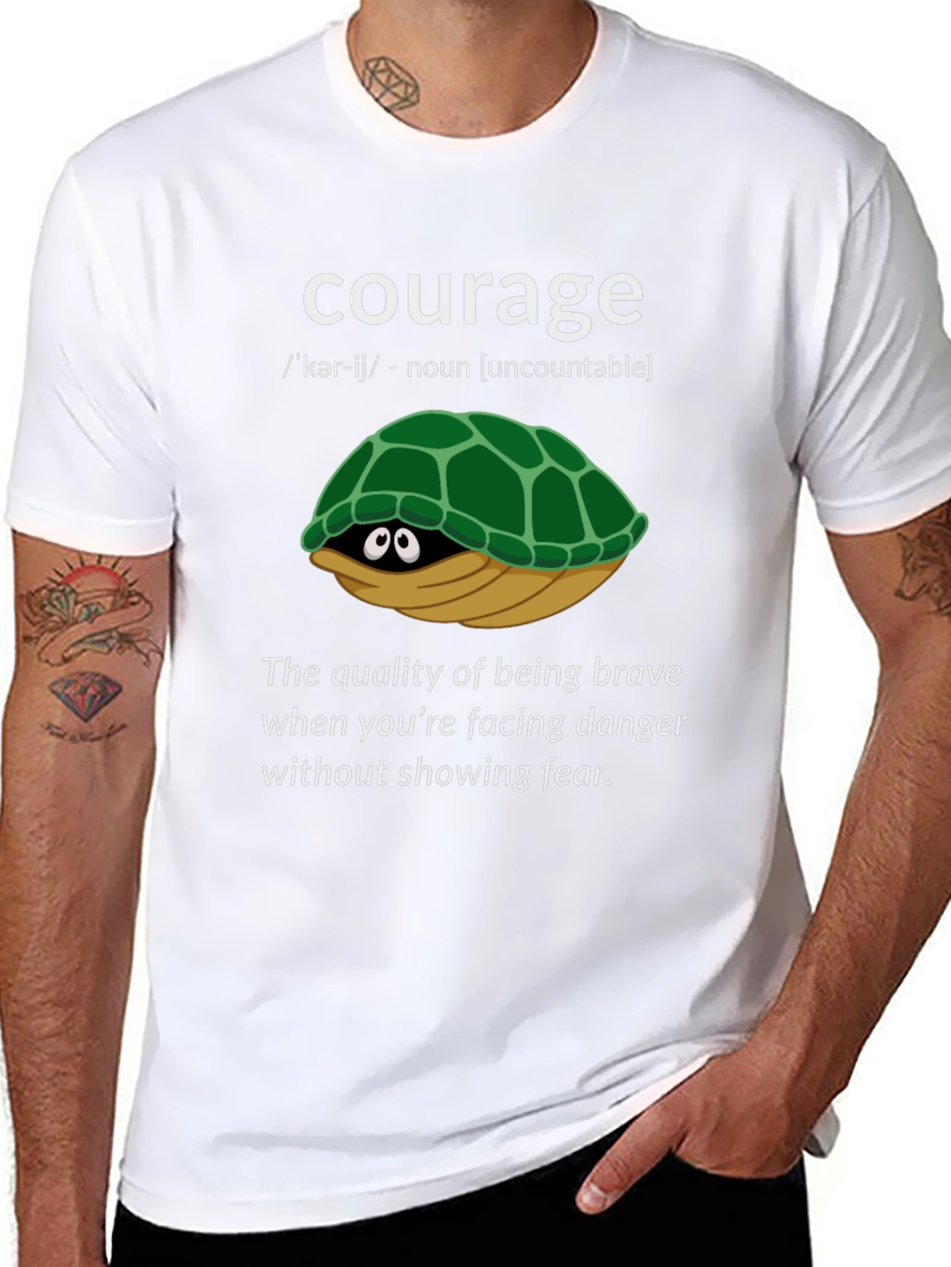 Courage Turtle Graphic T-Shirt - Definition Tee