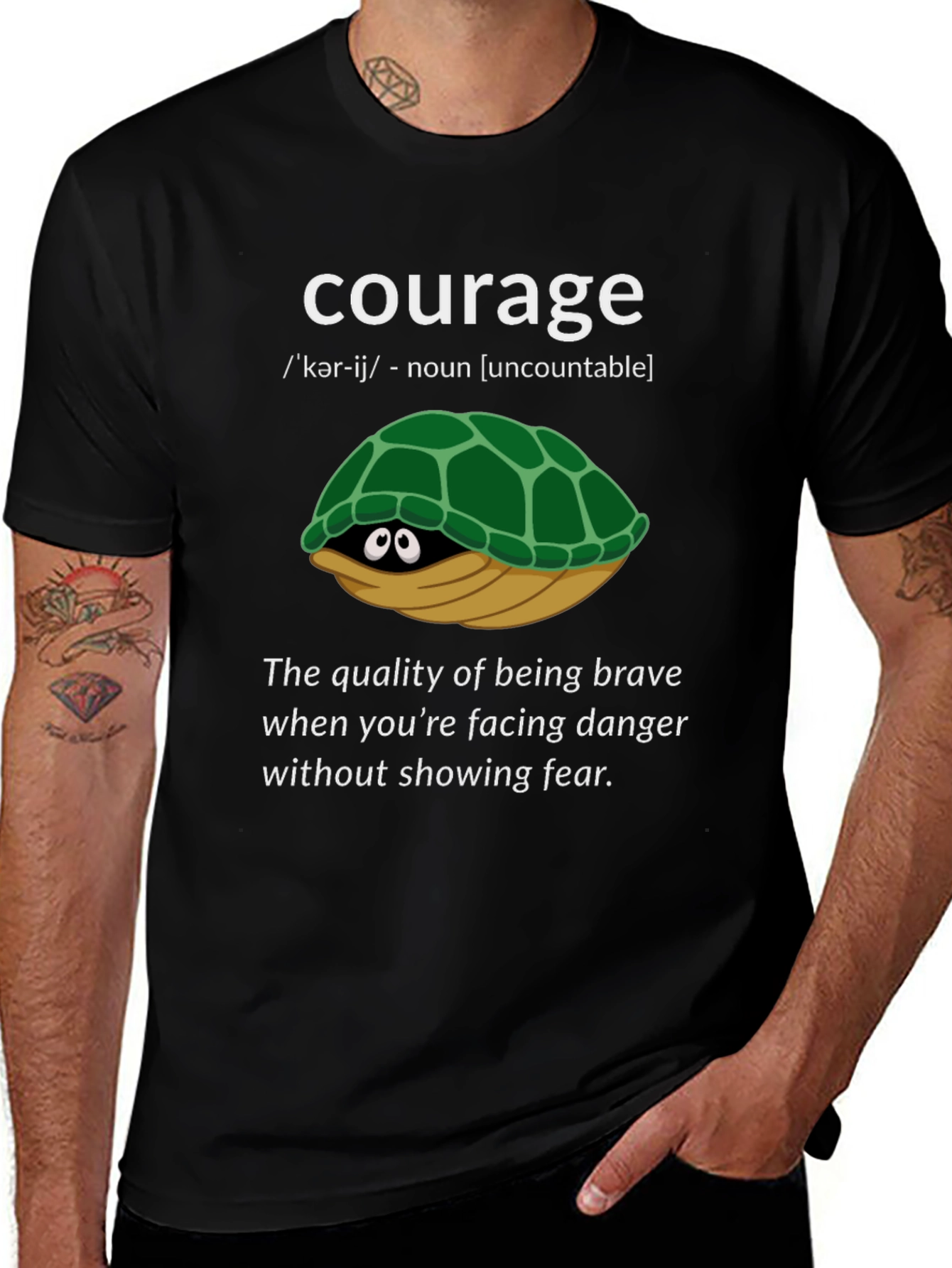 Courage Turtle Graphic T-Shirt - Definition Tee