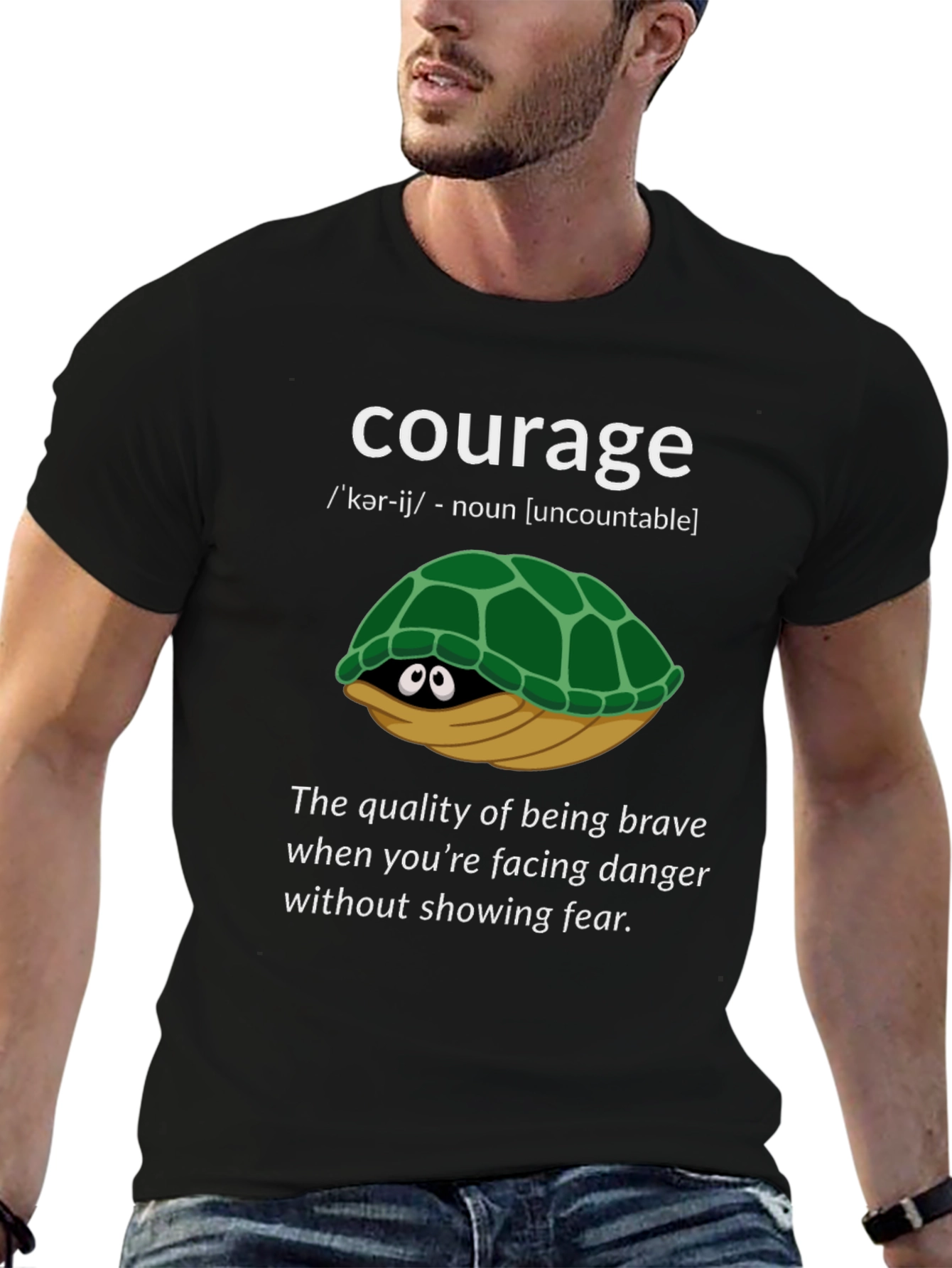 Courage Turtle Graphic T-Shirt - Definition Tee