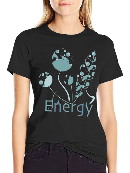 Energy Floral Graphic Black T-Shirt