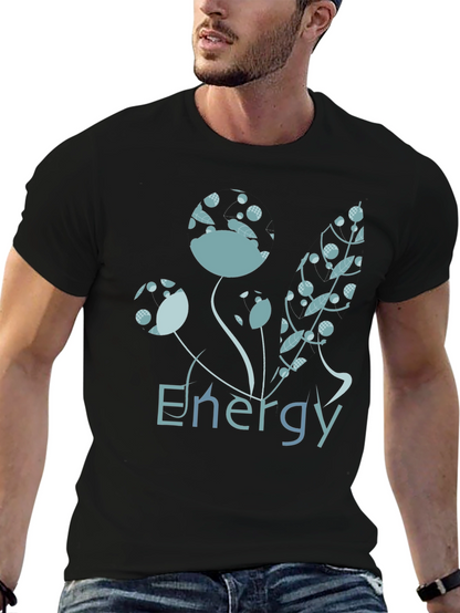 Energy Floral Graphic Black T-Shirt