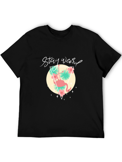 Stay Weird Graphic Tee - Flamingo Design