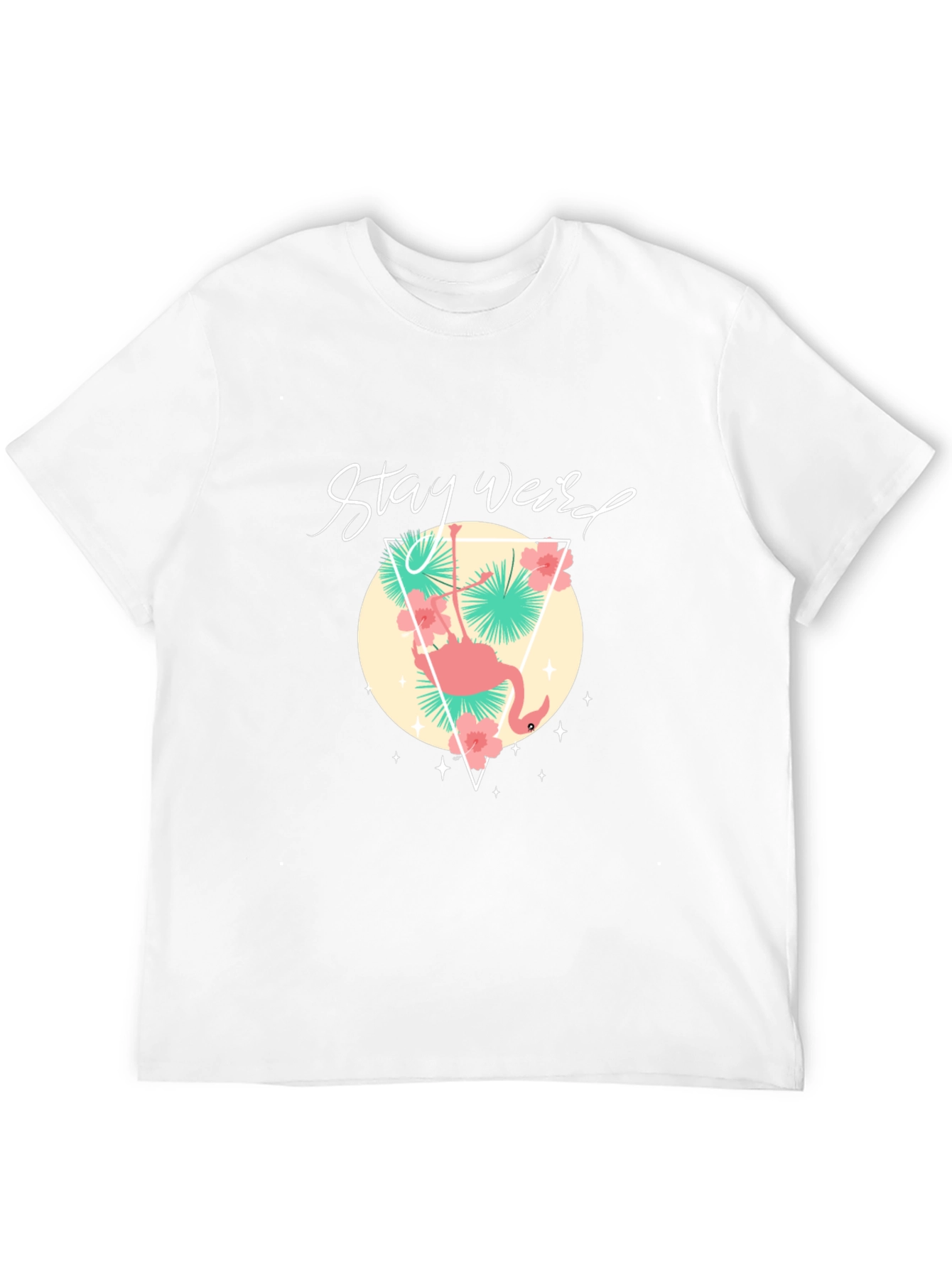 Stay Weird Graphic Tee - Flamingo Design