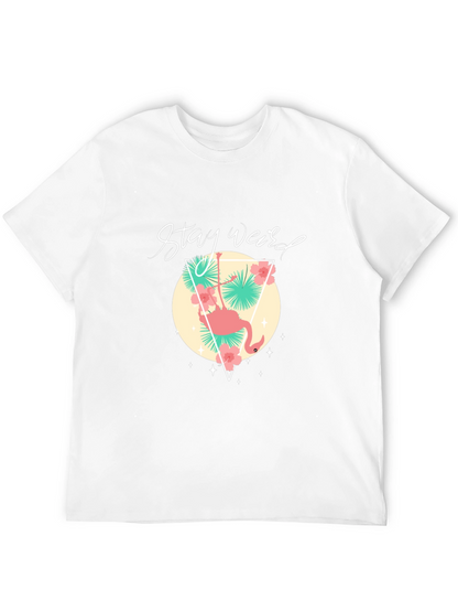 Stay Weird Graphic Tee - Flamingo Design