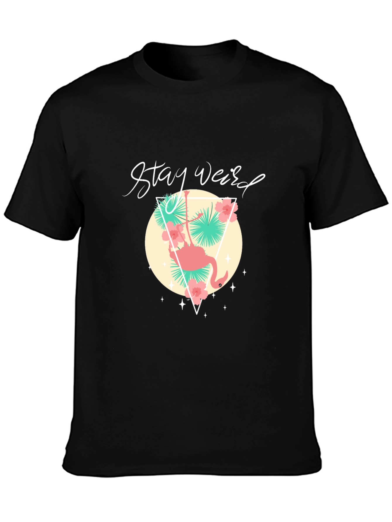 Stay Weird Graphic Tee - Flamingo Design