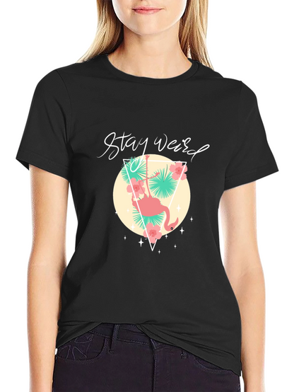 Stay Weird Graphic Tee - Flamingo Design