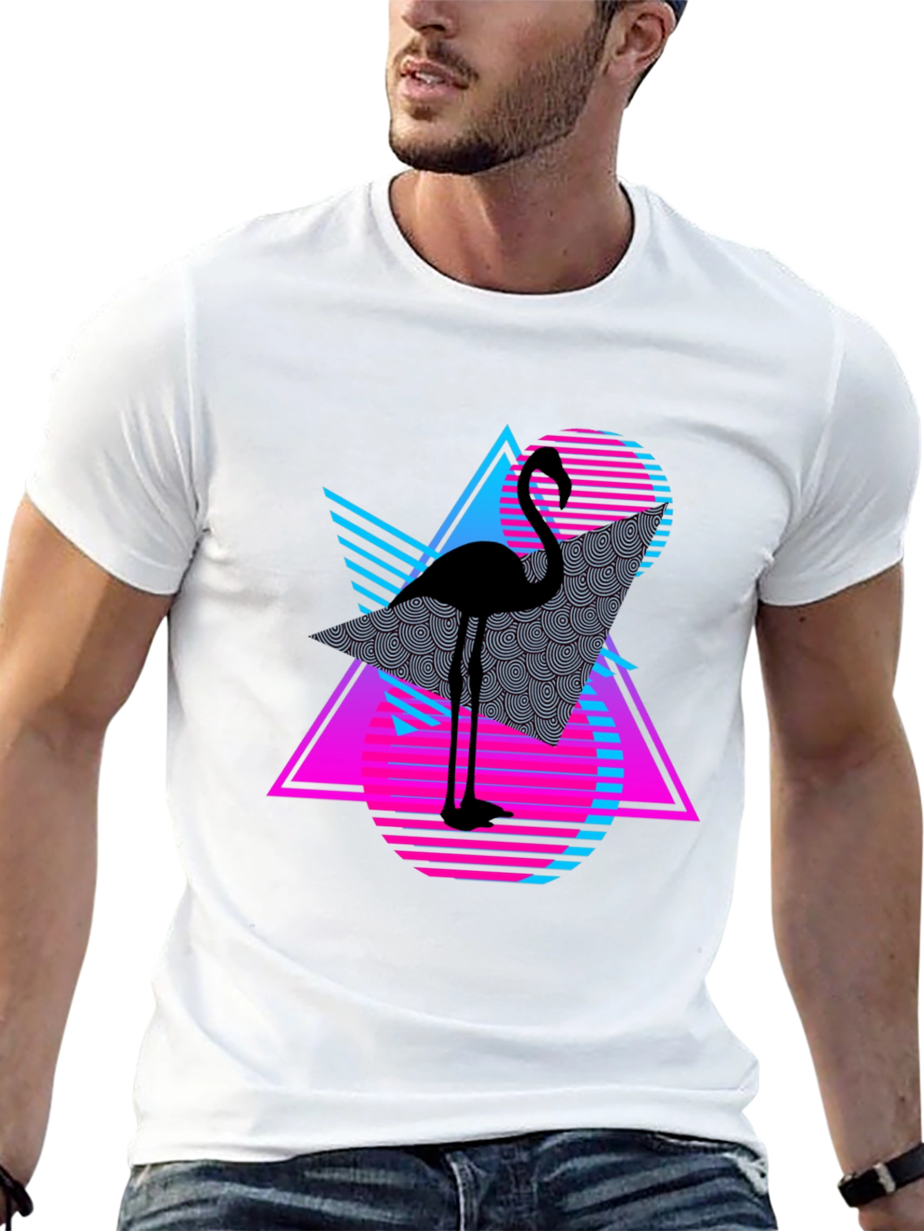 Retro Flamingo T-Shirt - Vaporwave Style