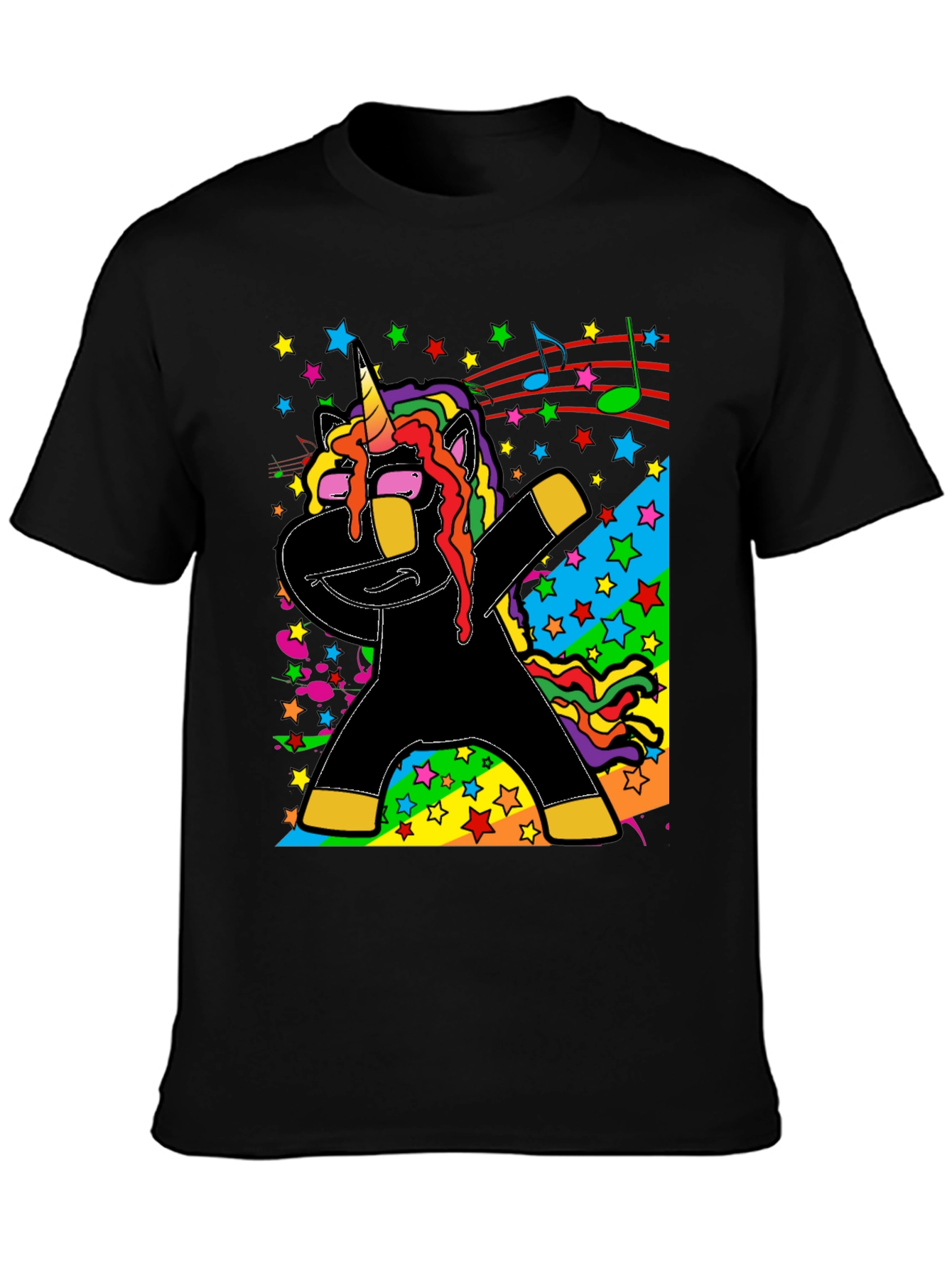 Dabbing Unicorn Black Graphic Tee