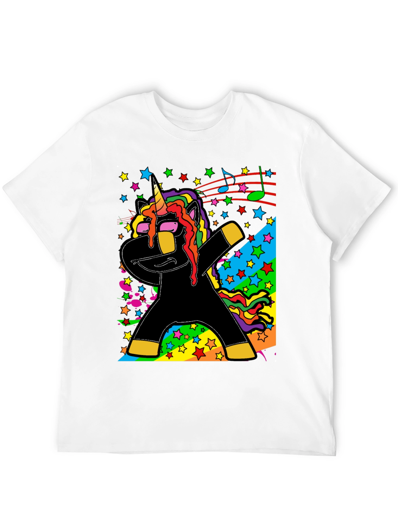 Dabbing Unicorn Black Graphic Tee