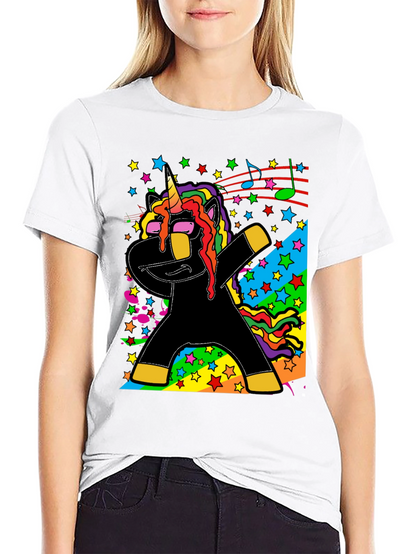 Dabbing Unicorn Black Graphic Tee