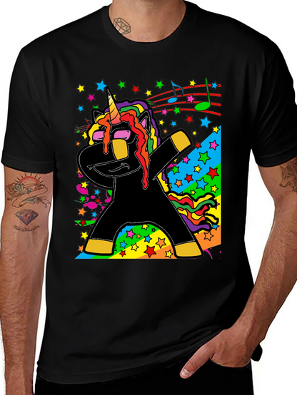 Dabbing Unicorn Black Graphic Tee