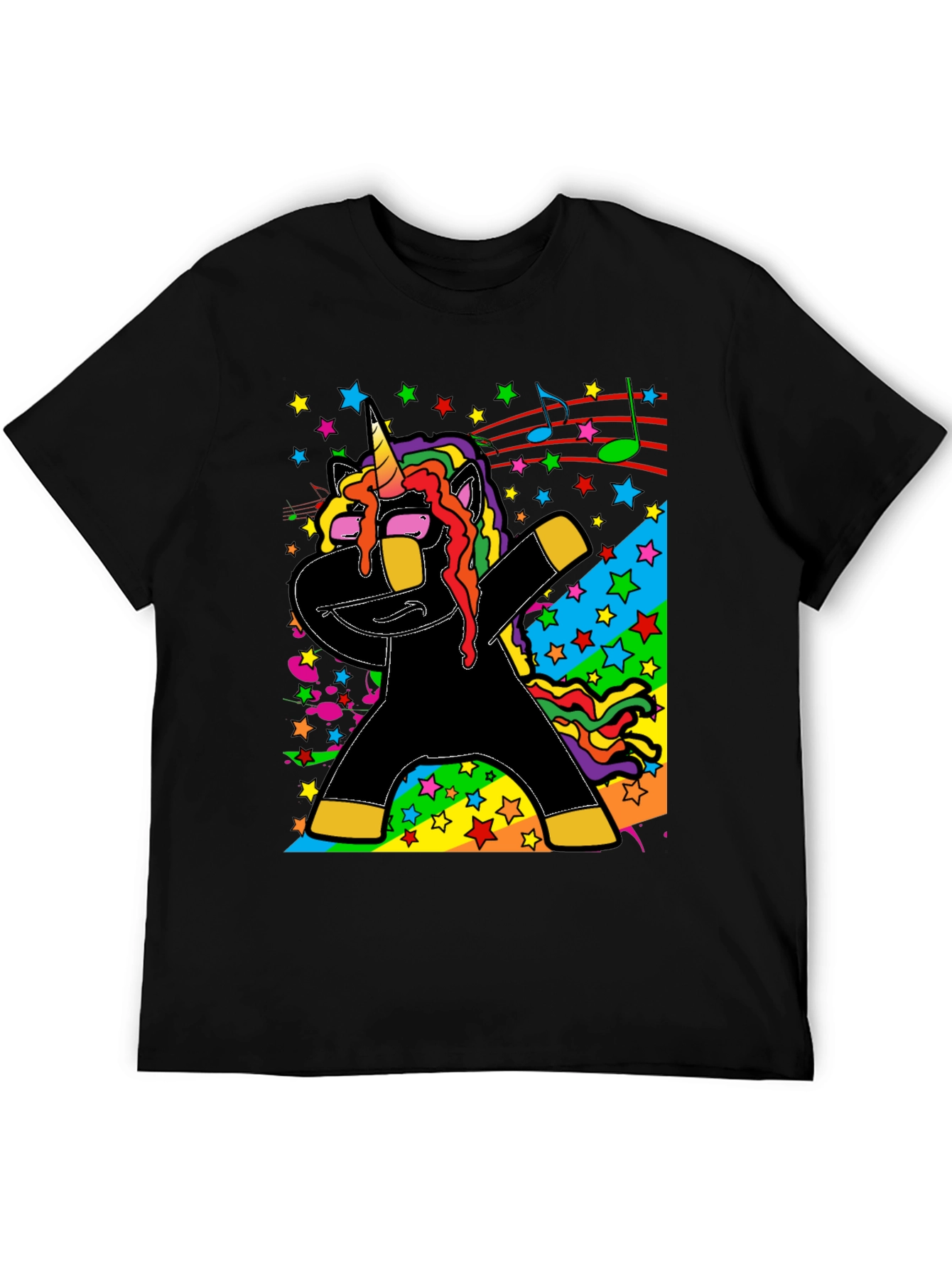 Dabbing Unicorn Black Graphic Tee