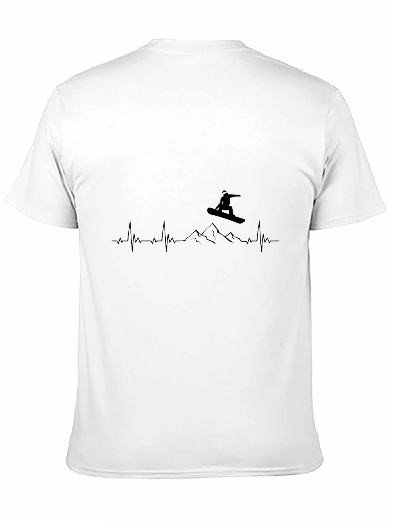 Snowboarder Heartbeat T-Shirt - Black
