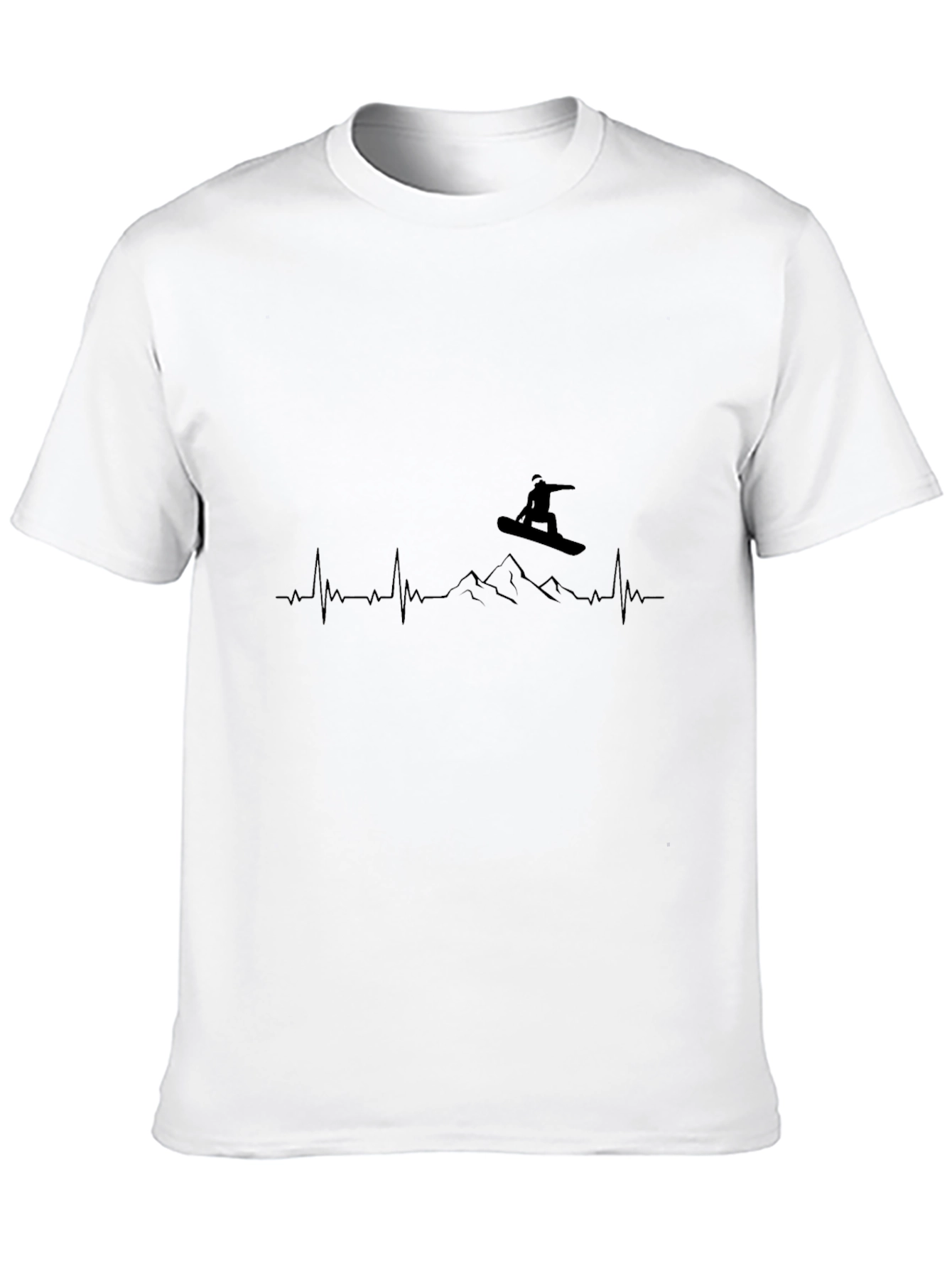 Snowboarder Heartbeat T-Shirt - Black