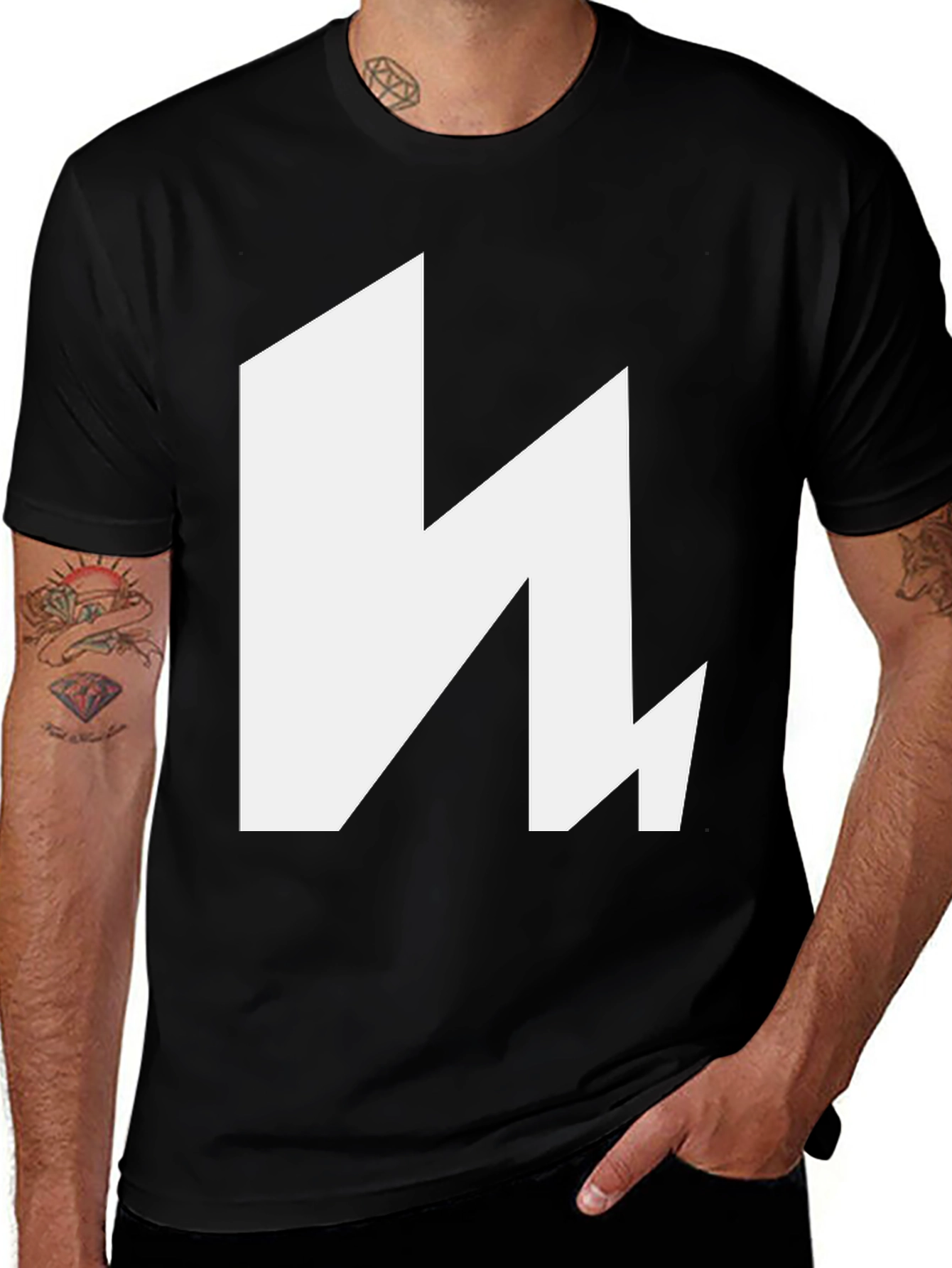 Bold Graphic Tee - Modern Design Black