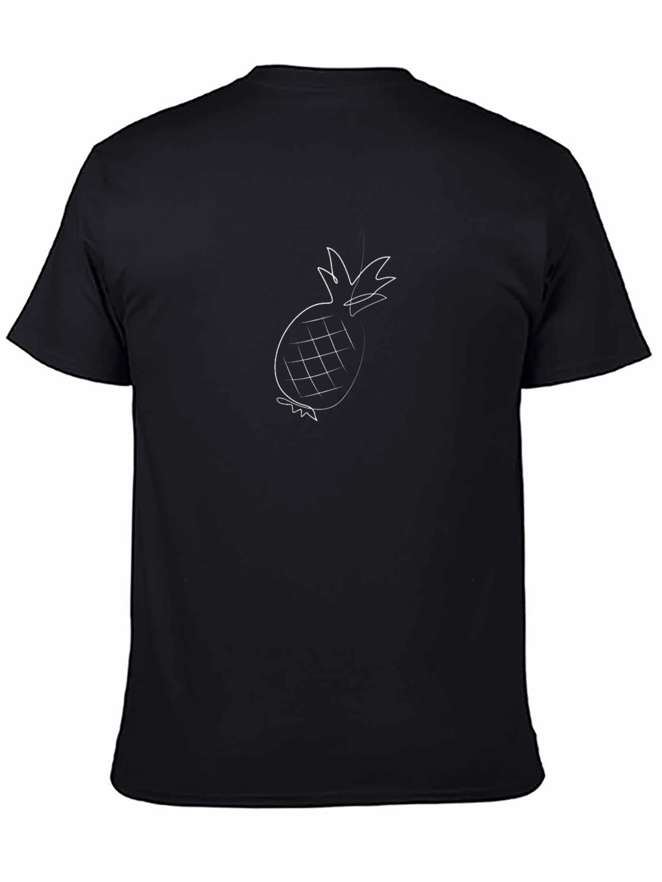 Minimalist Pineapple Graphic Black T-Shirt