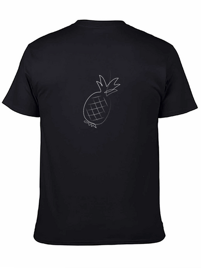 Minimalist Pineapple Graphic Black T-Shirt