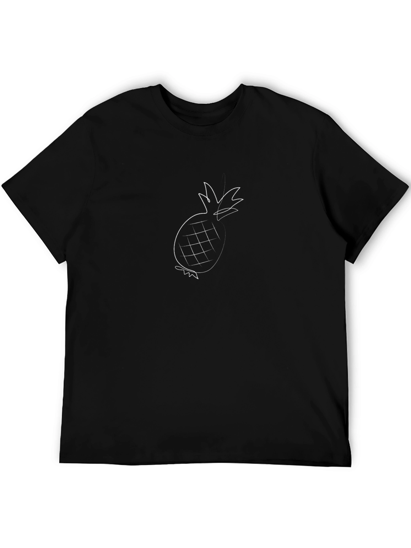 Minimalist Pineapple Graphic Black T-Shirt