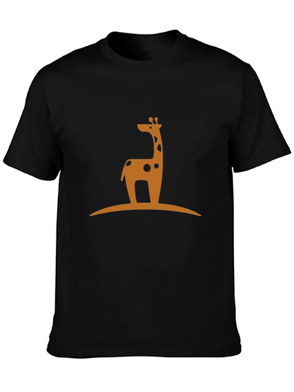 Giraffe Silhouette Graphic T-Shirt - Black