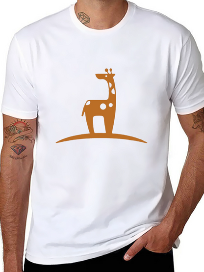 Giraffe Silhouette Graphic T-Shirt - Black