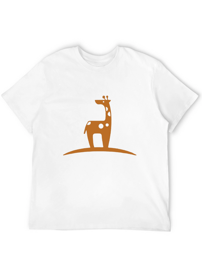 Giraffe Silhouette Graphic T-Shirt - Black