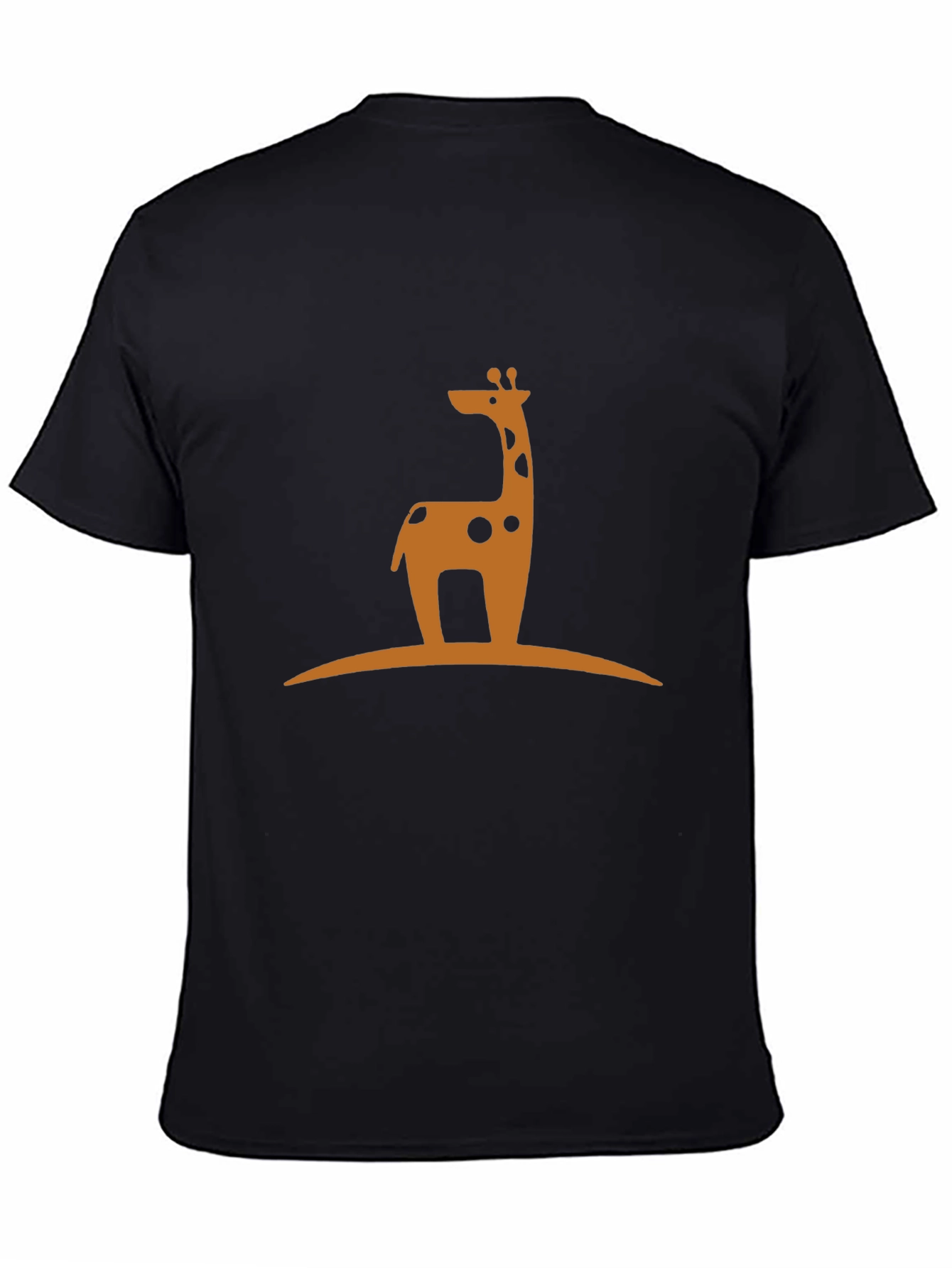 Giraffe Silhouette Graphic T-Shirt - Black