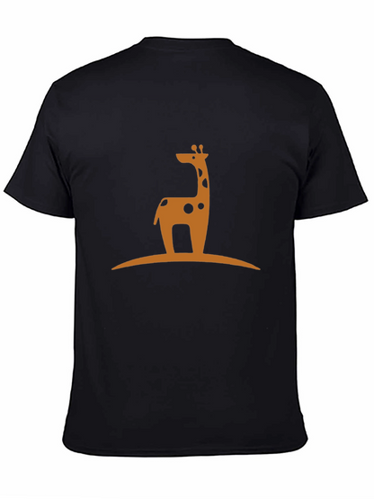 Giraffe Silhouette Graphic T-Shirt - Black