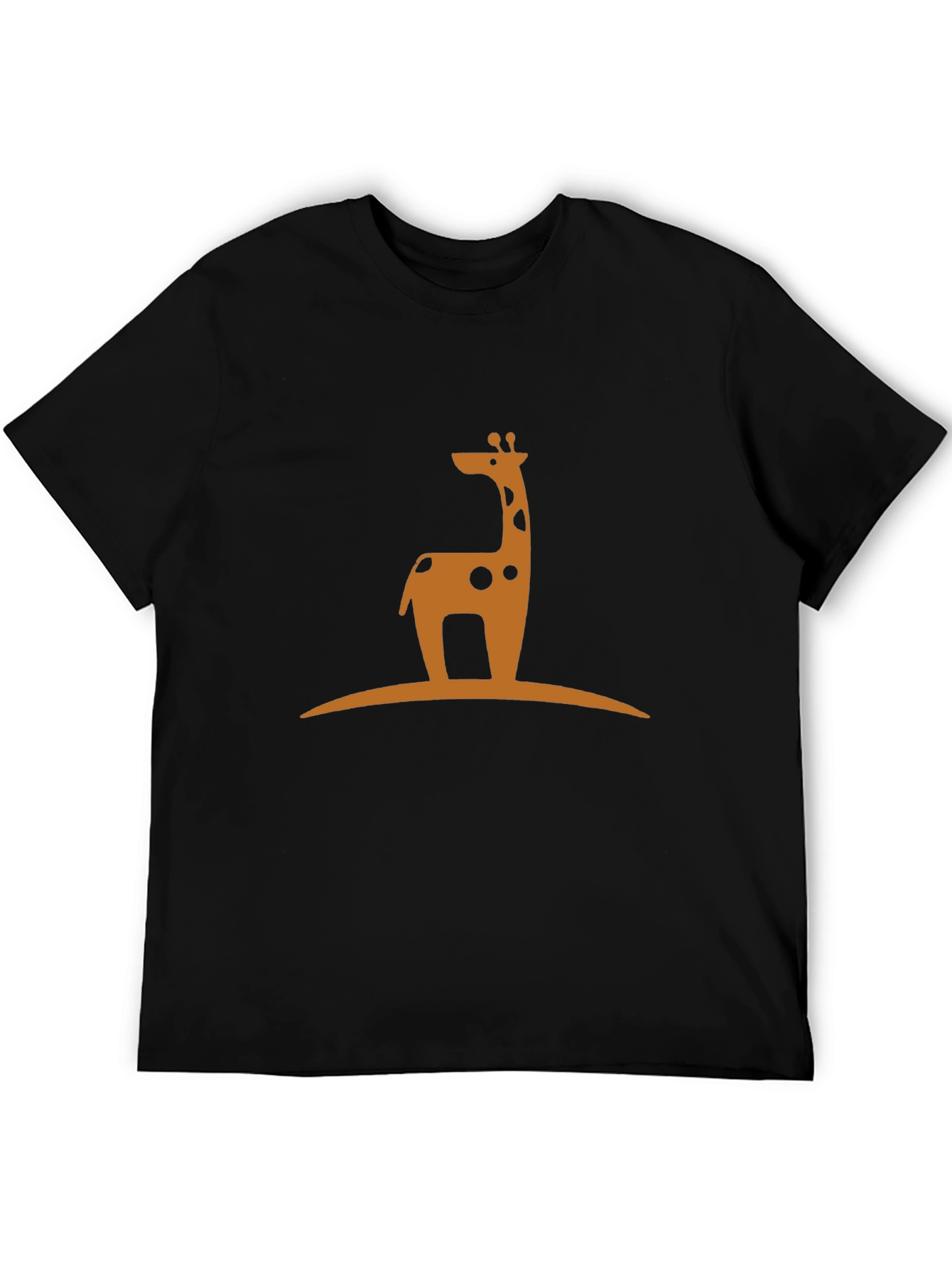 Giraffe Silhouette Graphic T-Shirt - Black