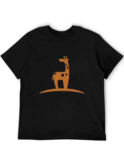 Giraffe Silhouette Graphic T-Shirt - Black