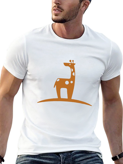 Giraffe Silhouette Graphic T-Shirt - Black