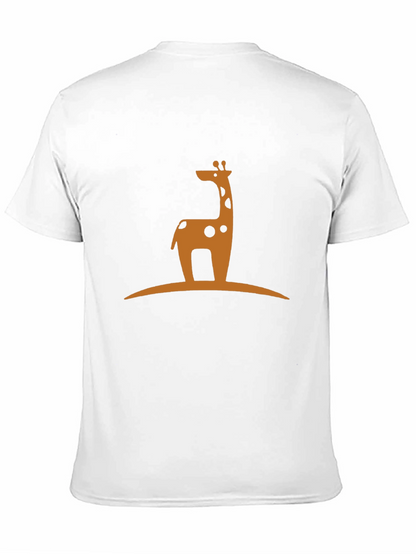 Giraffe Silhouette Graphic T-Shirt - Black