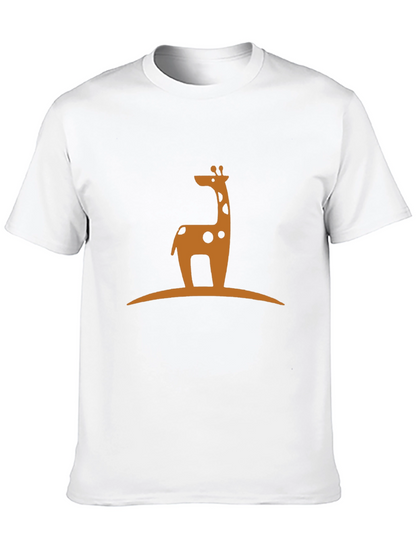 Giraffe Silhouette Graphic T-Shirt - Black