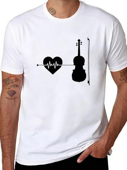 Heartbeat Violin T-Shirt - Music Lover Tee