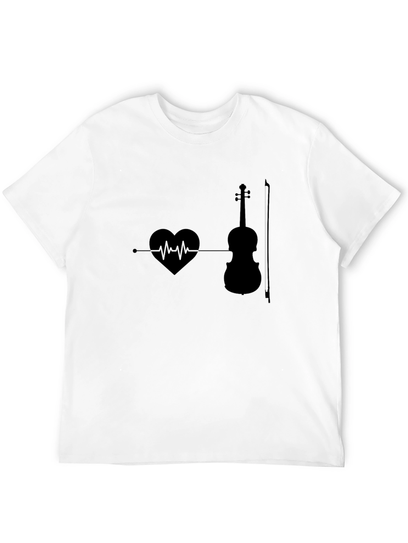 Heartbeat Violin T-Shirt - Music Lover Tee