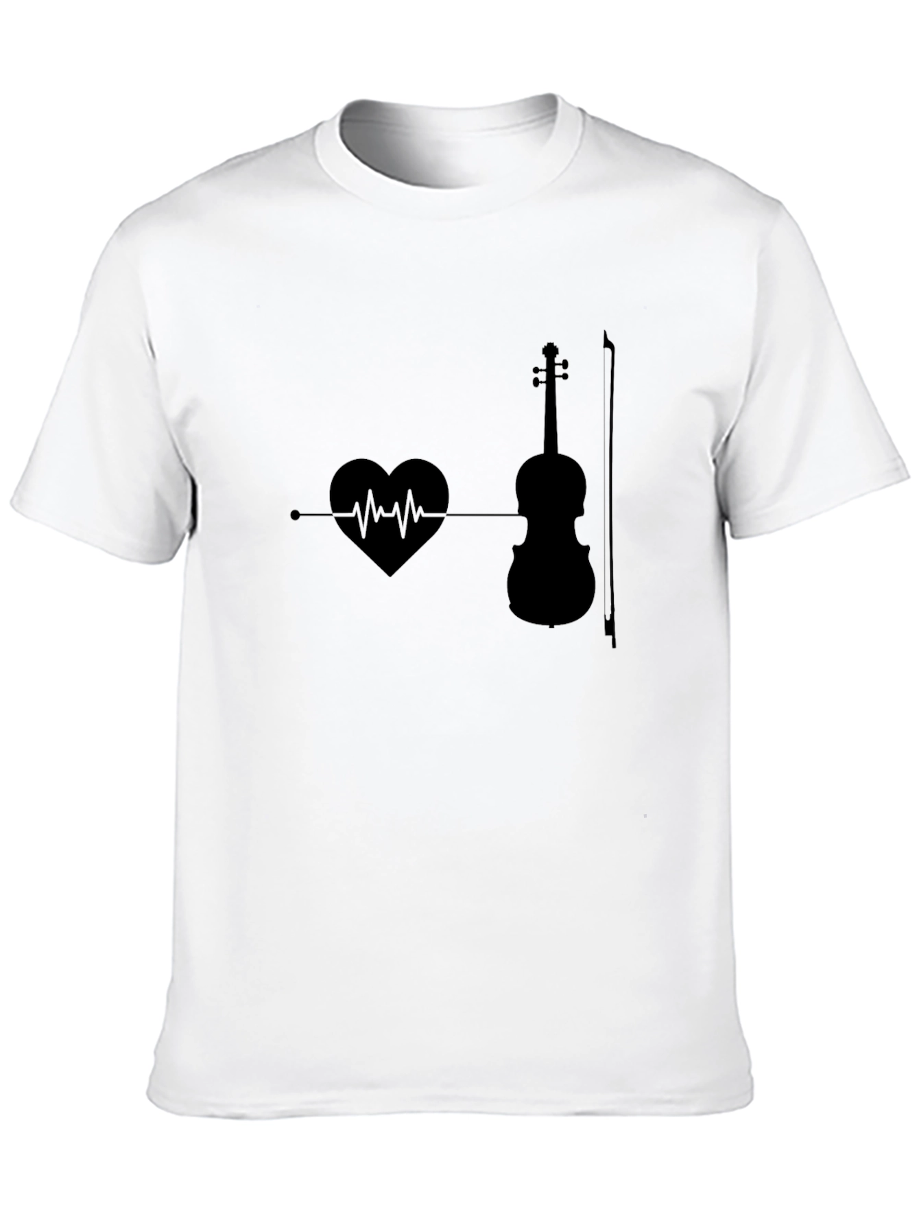 Heartbeat Violin T-Shirt - Music Lover Tee