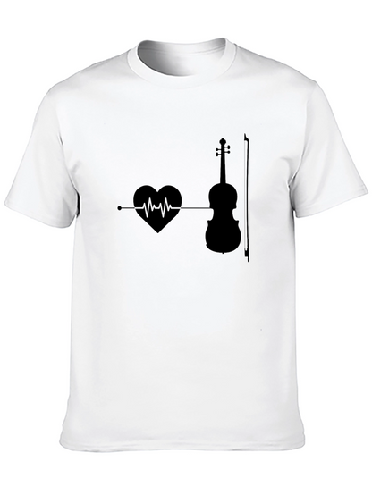 Heartbeat Violin T-Shirt - Music Lover Tee