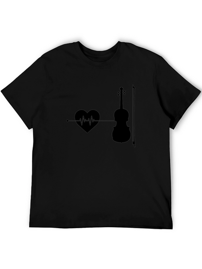 Heartbeat Violin T-Shirt - Music Lover Tee