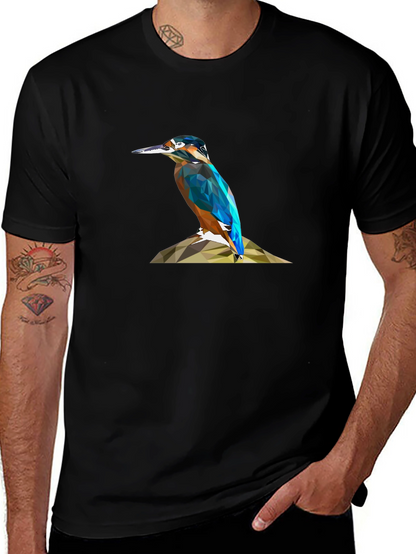 Geometric Kingfisher Print T-Shirt