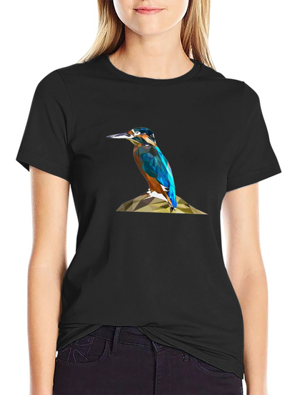 Geometric Kingfisher Print T-Shirt