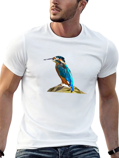 Geometric Kingfisher Print T-Shirt