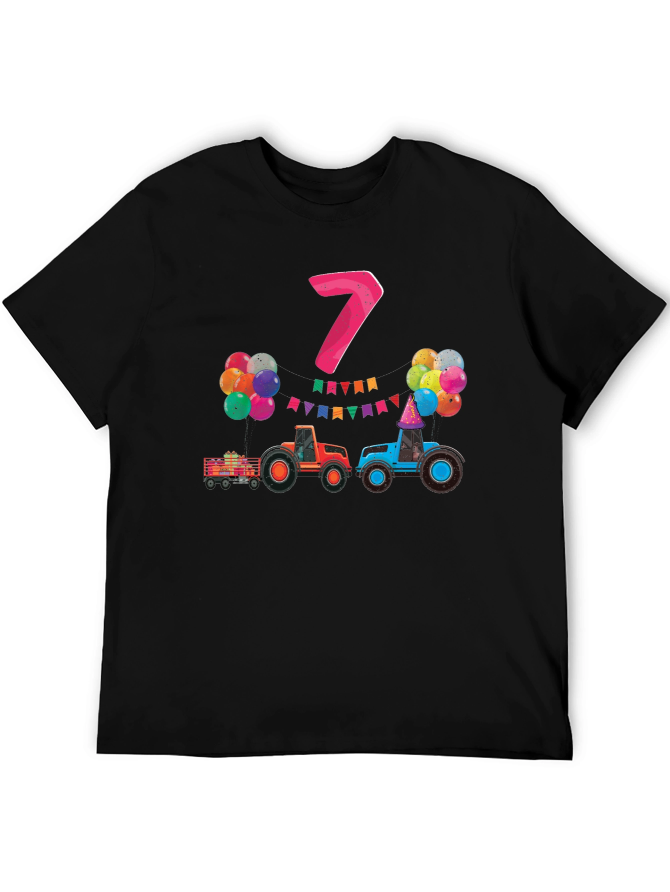 Kids 7th Birthday Tractor T-Shirt