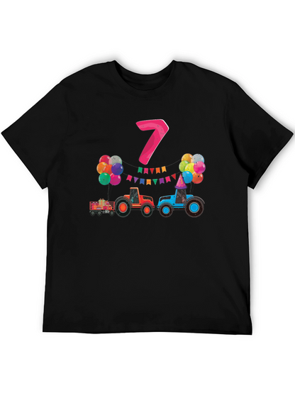 Kids 7th Birthday Tractor T-Shirt