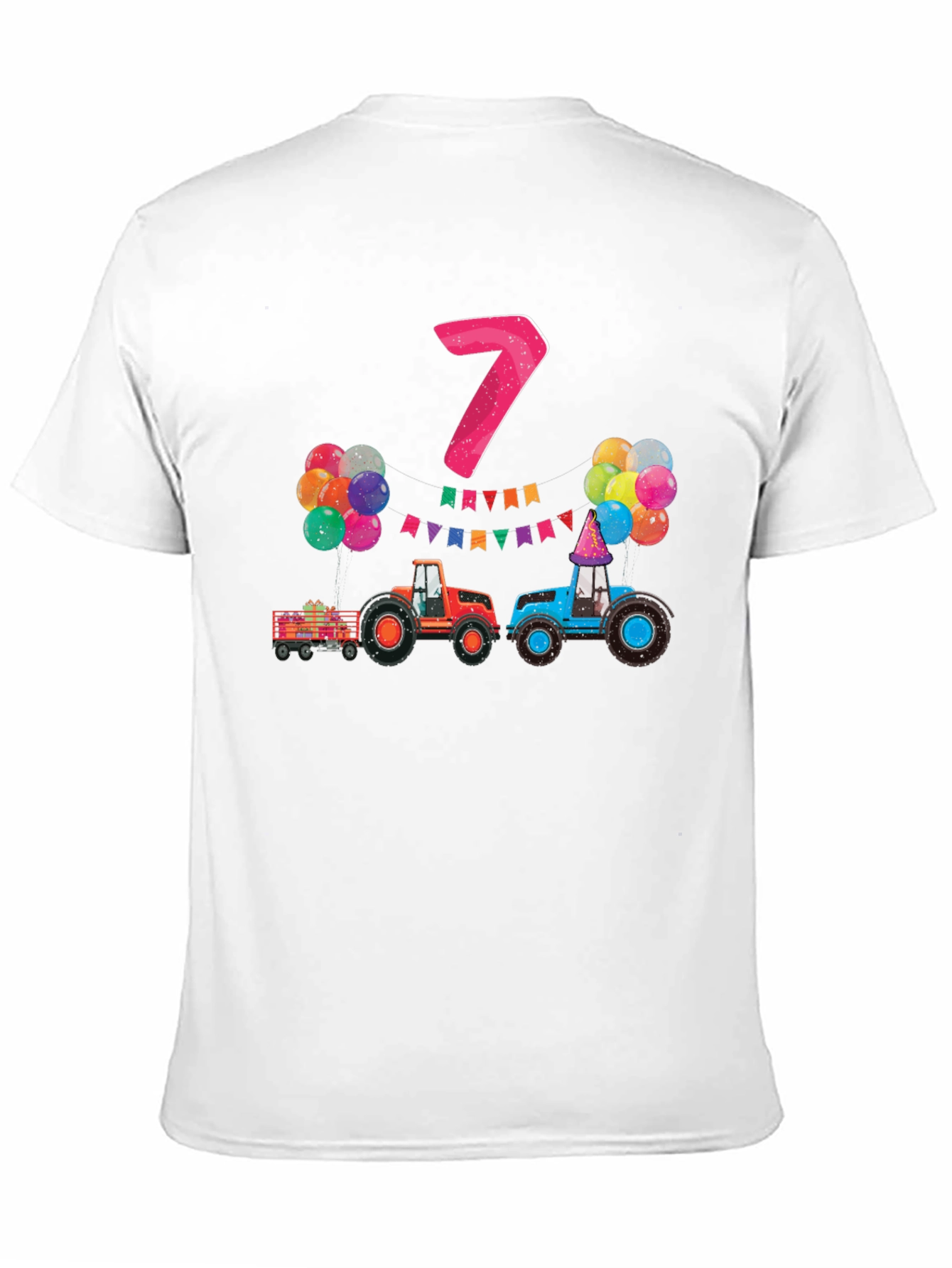 Kids 7th Birthday Tractor T-Shirt